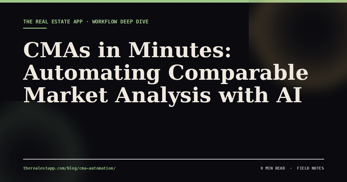 CMAs in Minutes: Automating Comparable Market Analysis with AI