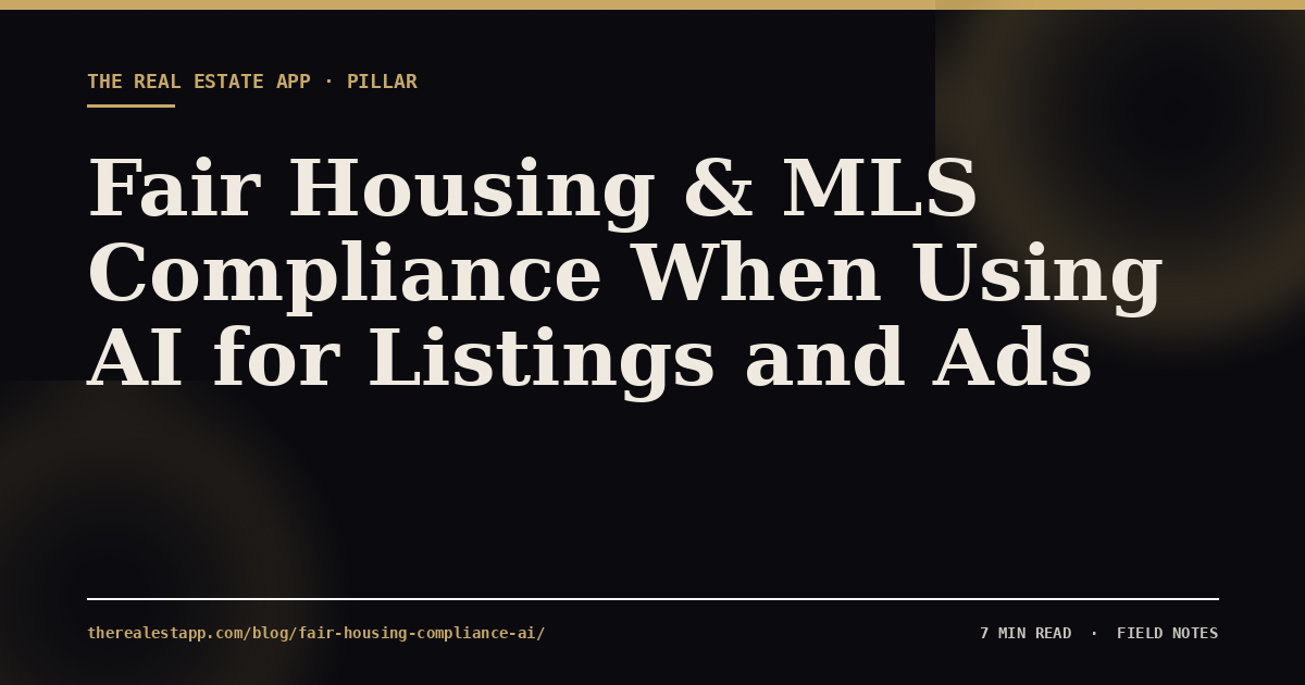 Fair Housing & MLS Compliance When Using AI for Listings and Ads