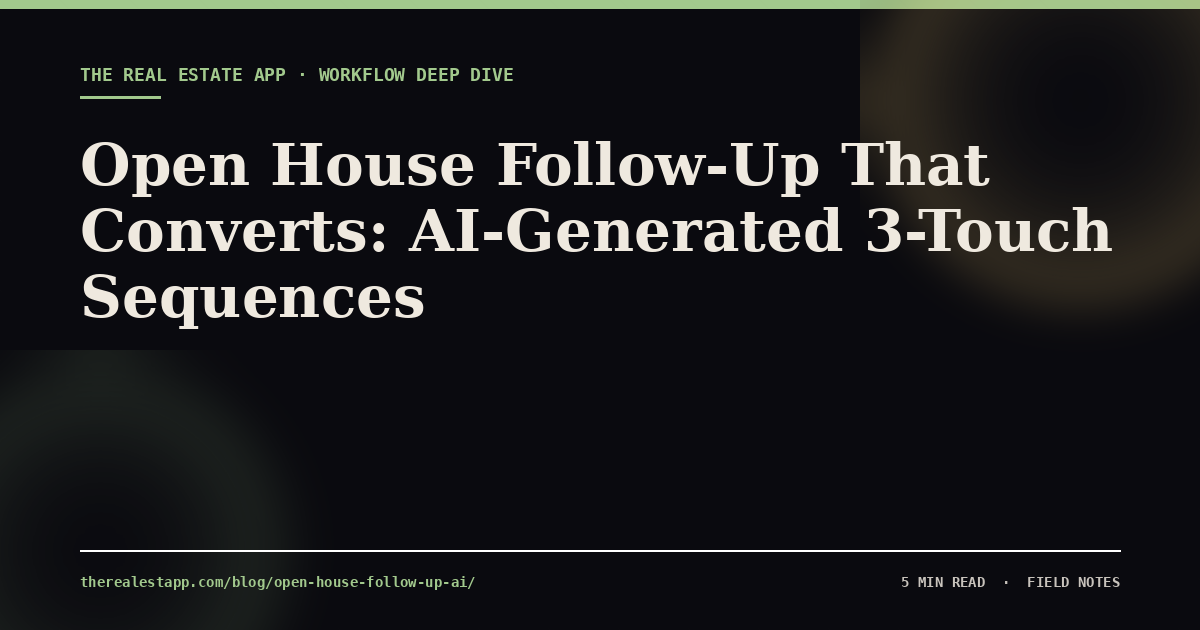 Open House Follow-Up That Converts: AI-Generated 3-Touch Sequences
